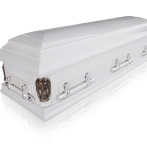 Гроб двухкрышечный «Чикаго» белый