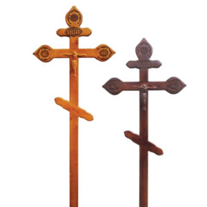 Крест на могилу сосновый «С фигурным орнаментом»