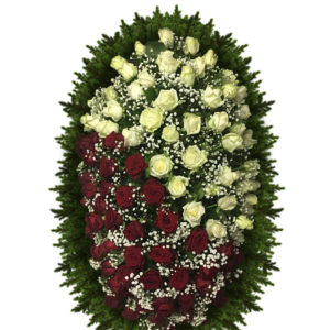 Венок из живых цветов 16