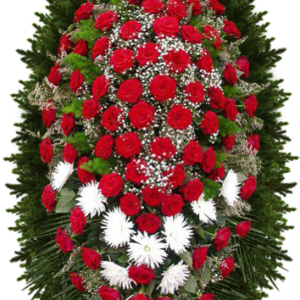 Венок из живых цветов 17