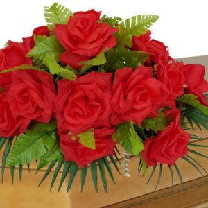 Композиция из искусственных цветов заказ красная
