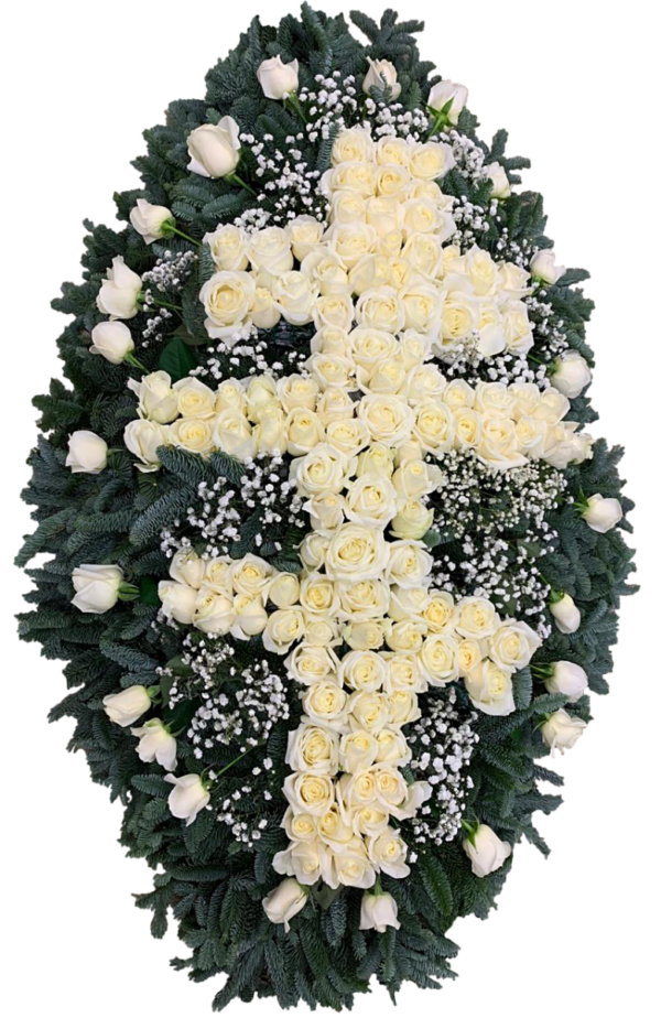 Венок из живых цветов 6