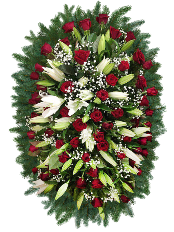 Венок из живых цветов 8